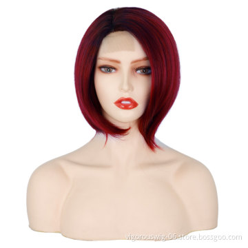 Pixie Cut High Quality Cheap Price Side Part Short Pre Plucked Natural Hairline Straight Wave For Women Synthetic Bob Hair Wigs